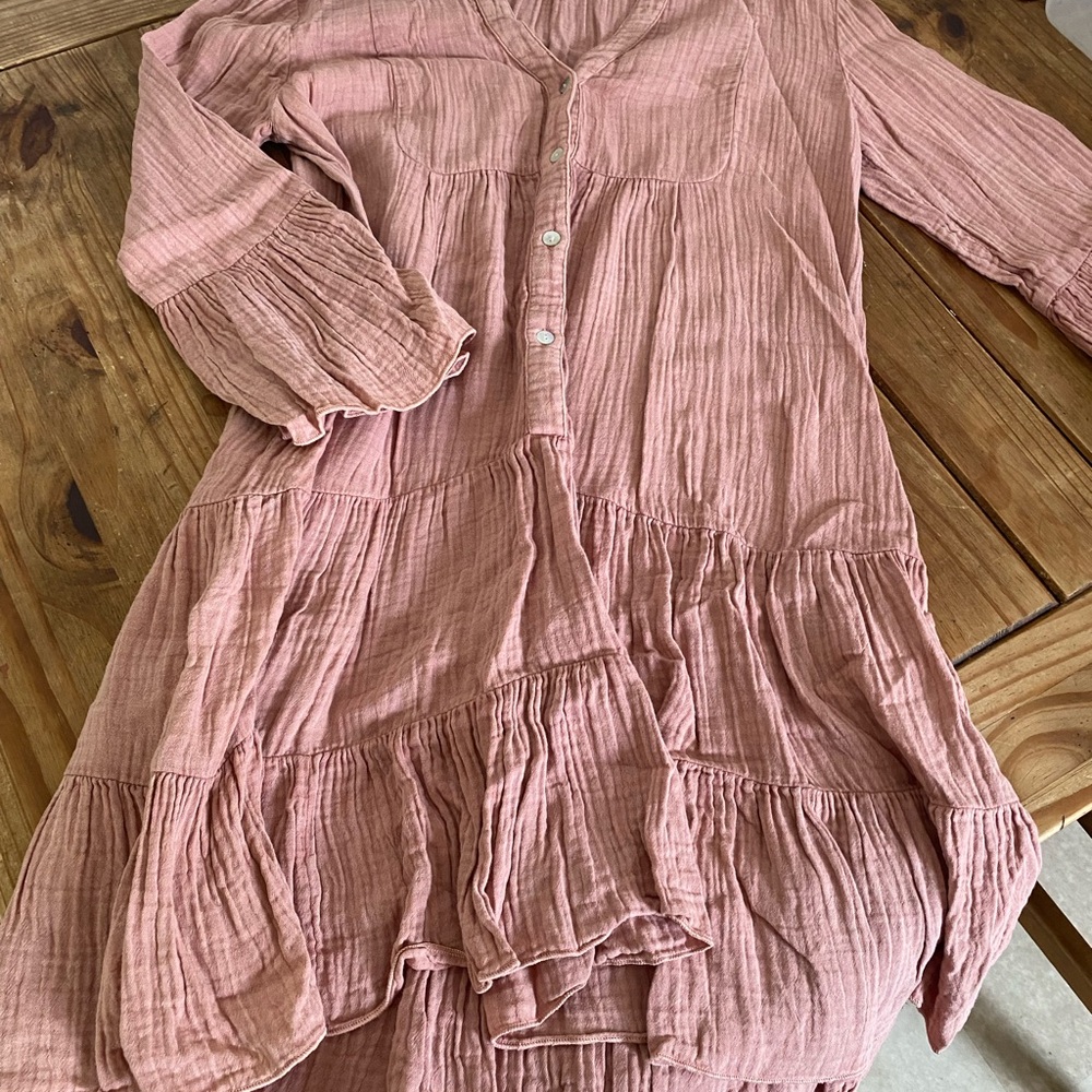 Faherty Dune Cotton Gauze Kasey Dress - Rose